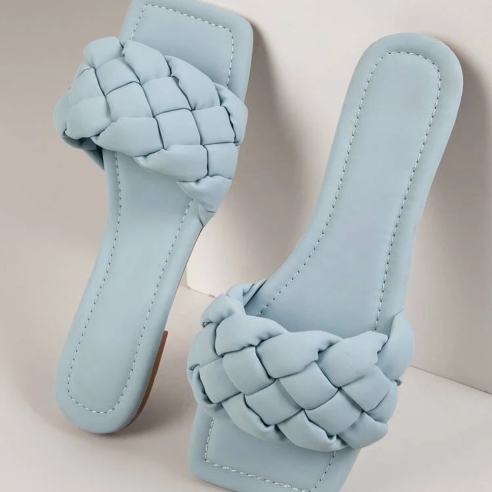 SHEIN braided square open toe sandals